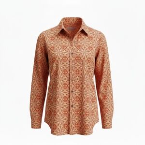 The Buckle- Satin Print Shirt Bohemian Floral Print- Size Xlarge- NWOT